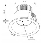 Foco Downlight LED Redondo empotrar 90mm Blanco 6W
